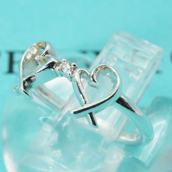 Tiffany & Co Double Loving Heart Diamond Ring 24-2081 Size...